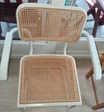 Stijlvolle Rotan Stoel–Vintage Look–Klein Gebrek (zie foto), Enlèvement, Blanc