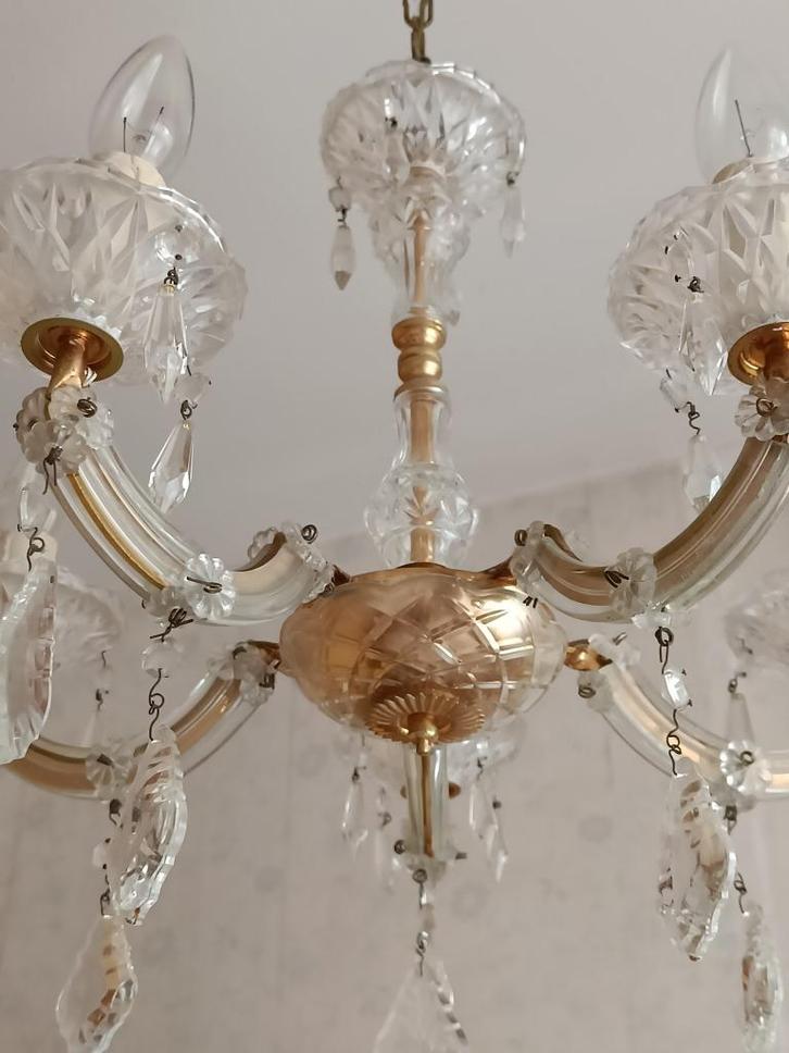 Kroonluchter "Maria Theresia" luster, Huis en Inrichting, Lampen | Kroonluchters, Glas, Metaal, Ophalen