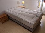 Ensemble Boxspring (Matelas + sommier tapissier), Grijs, 100 cm, Eenpersoons, Zo goed als nieuw