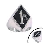 1% One Percenter Outlaw biker ring in chirurgisch staal, Handtassen en Accessoires, Ringen, Ophalen of Verzenden, IJzer of Staal