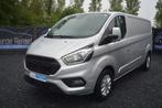 Ford Transit Custom, 2020, 127.000km, Airco, Camera + Keurin, Auto's, Bedrijf, Diesel, Grijs, Lederen bekleding