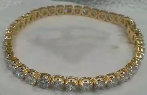 Diamanten  armband  te  koop  van  +/ 19,5 caraat, Handtassen en Accessoires, Armbanden, Goud, Geel, Ophalen of Verzenden