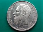 5 frank 1871 leopold II zilver, Postzegels en Munten, Munten | België, Zilver, Ophalen of Verzenden, Losse munt, Zilver