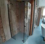 Vaste douchewand met draaideur en stang 90x90 chroom nr117, Ophalen of Verzenden, Nieuw
