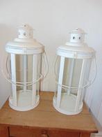 Windlichten 48 cm, Huis en Inrichting, Woonaccessoires | Kandelaars en Kaarsen, Ophalen, Gebruikt, 25 tot 50 cm, Wit