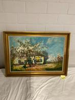 Schilderij Pauwels - hoevezicht in de lente, Antiek en Kunst, Ophalen