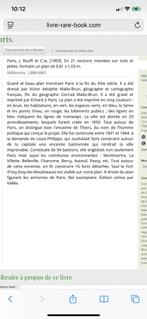 Kaart van Parijs, Frankrijk, Landkaart, 1800 tot 2000, Gravé et imprimer par Erhard Paris