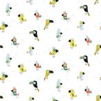 6242) 140x50cm katoen neushoornvogel wit, 120 cm of meer, Wit, Nieuw, Ophalen of Verzenden