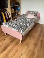Lit 1 personne 90 x 200 cm rose complet, Comme neuf