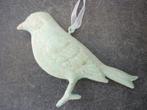 Decoratie hangertje vogel vogeltje groen metaal glittertjes, Nieuw, Ophalen of Verzenden