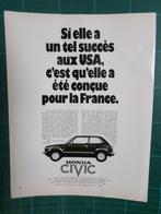 Honda Civic - publicité papier - 1973, Verzamelen, Merken en Reclamevoorwerpen, Ophalen of Verzenden, Gebruikt, Overige typen
