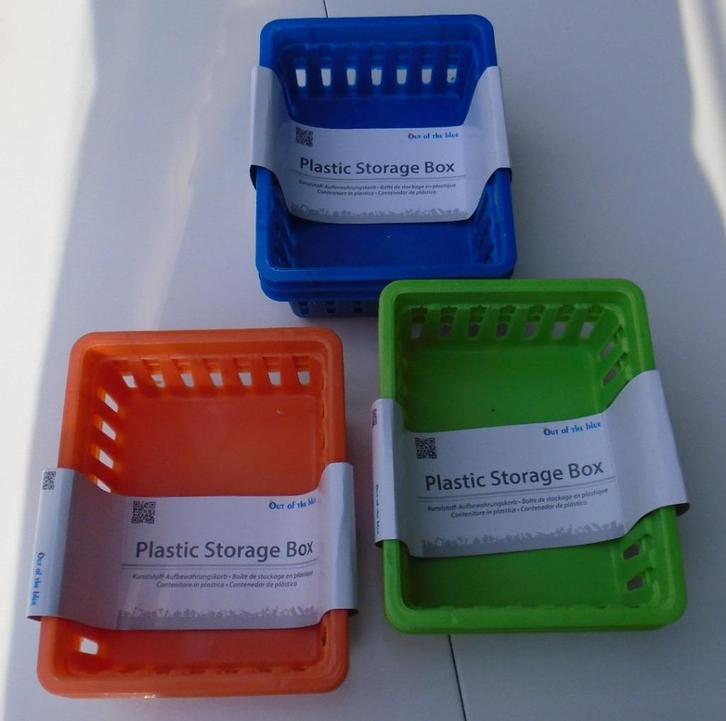 PLASTIC KORFJES 3 KLEUREN SET 3 STUKS NIEUW, Huis en Inrichting, Kasten | Ladekasten, Nieuw, Minder dan 100 cm, Minder dan 50 cm
