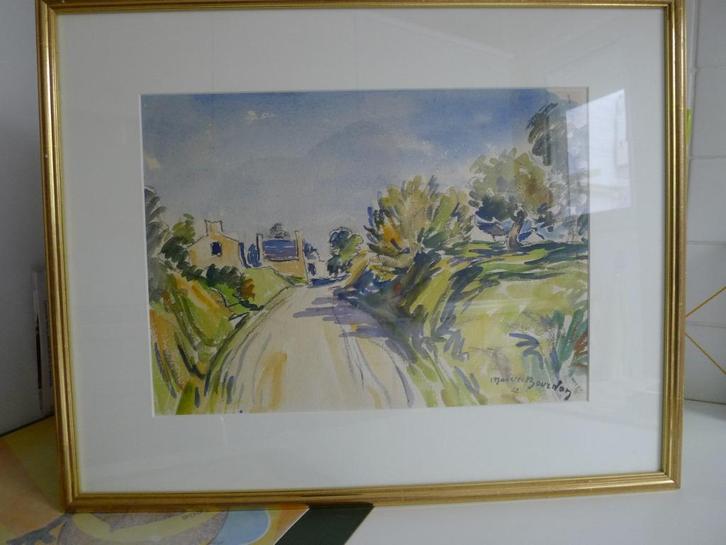 Aquarel Maurice BOURDON Schilder van de ARDENNEN, Antiek en Kunst, Kunst | Schilderijen | Klassiek, Ophalen of Verzenden