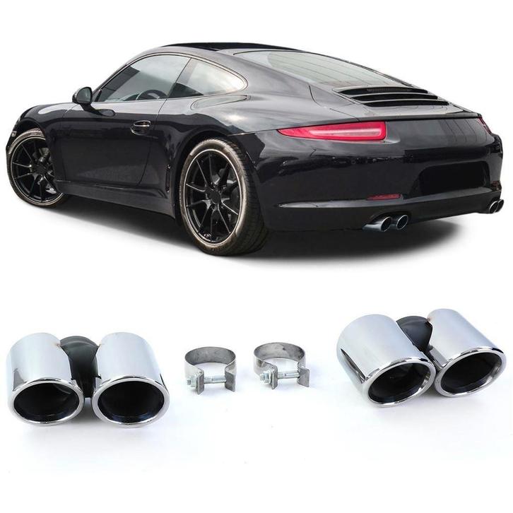 Uitlaat Sierstuk Zwart Voor Porsche 911 991.1 2011 / 2015 3., Auto diversen, Tuning en Styling, Verzenden