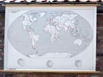 wereldkaart planisphere 145x100 Stiefel 221 circa 1980, Nieuw, Ophalen of Verzenden