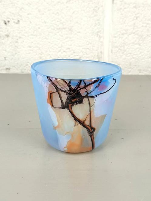 Kunstglas vaas gesigneerd Raymond, Antiek en Kunst, Antiek | Glaswerk en Kristal, Ophalen of Verzenden