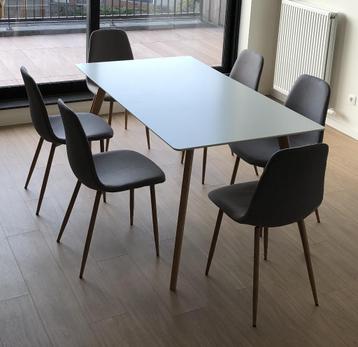 Tafel 160x90 + 6 stoelen