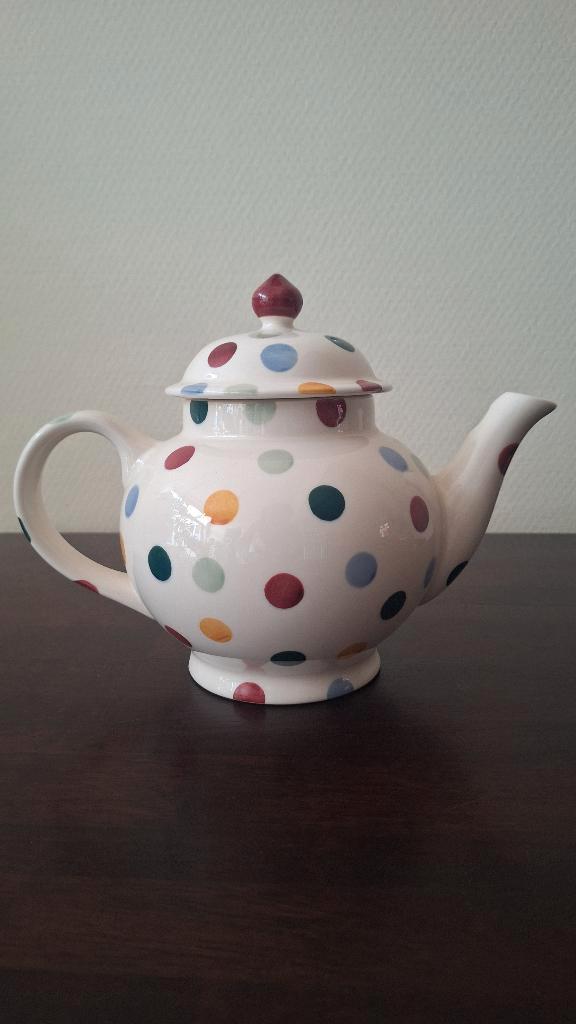 EMMA BRIDGEWATER theepot polka dots 4 kopjes NIEUW, Maison & Meubles, Cuisine | Vaisselle, Neuf, Autres types, Autres styles, Céramique