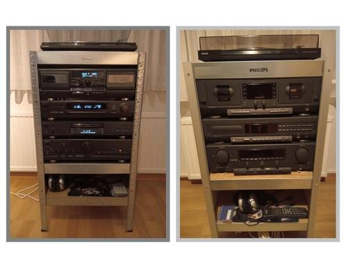 Technics of Philips stereo set in rack zie info, Audio, Tv en Foto, Stereoketens, Cassettedeck, Cd-speler, Tuner of Radio, Speakers