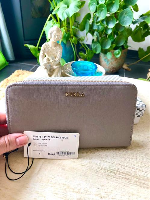 Prachtige Furla portemonnee helemaal leer kleur „Sabbia b”, Handtassen en Accessoires, Portemonnees, Nieuw, Overige merken, Grijs