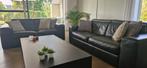 Natuzzi salon zwart leder, Huis en Inrichting, Zetels | Zetels, Ophalen, Gebruikt, Leer, Modern