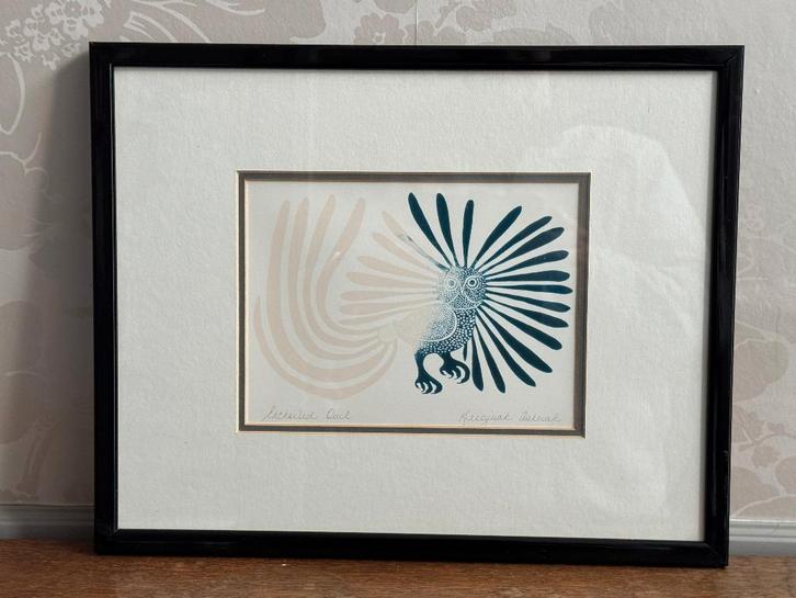 "Enchanted Owl"  by Kenojuak  Ashevak (Inuit Art Print), Antiquités & Art, Art | Lithographies & Sérigraphies, Enlèvement ou Envoi