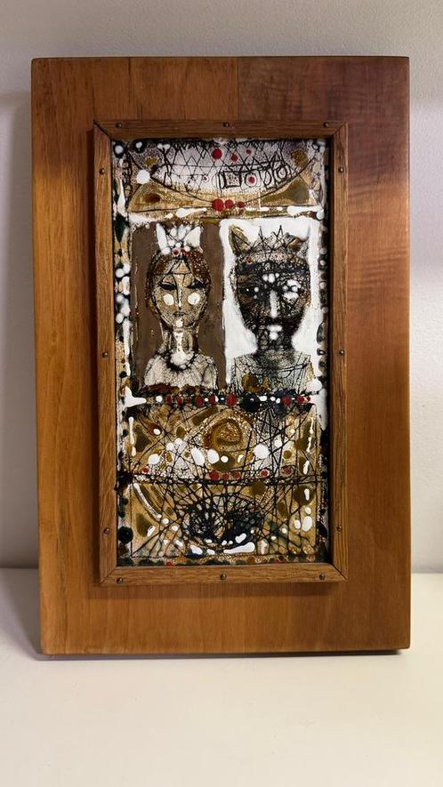Rácz Gábor - Kunst emaille olieverf - koning & koningin, Huis en Inrichting, Woonaccessoires | Wanddecoraties, Zo goed als nieuw