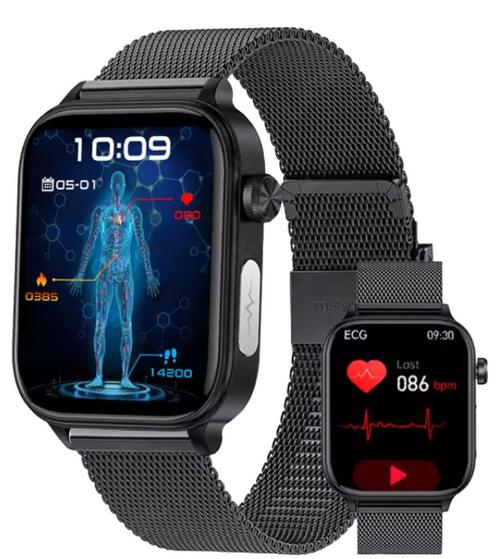 2025 Nieuwe Smart Horloge Hartslag Bloed Lipide Urinezuur..., Handtassen en Accessoires, Smartwatches, Nieuw, Android, Zwart, Afstand