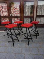 Vintage zwart stalen barkrukken, prijs p stuk, totaal 6 stuk, Huis en Inrichting, Ophalen, Gebruikt