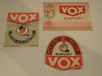 bieretiketten Vox Chasse Royal, Verzamelen, Ophalen of Verzenden, Zo goed als nieuw, Overige typen, Overige merken