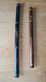 Houten didgeridoo en regenstok, Zo goed als nieuw, Ophalen