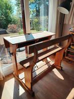 Vintage schoolbank voor 2 personen, Kinderen en Baby's, Ophalen, Gebruikt, Tafel