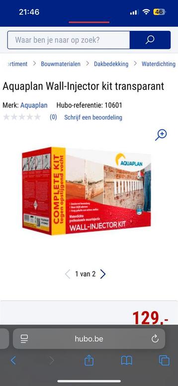 Aquaplan Wall injector kit beschikbaar voor biedingen