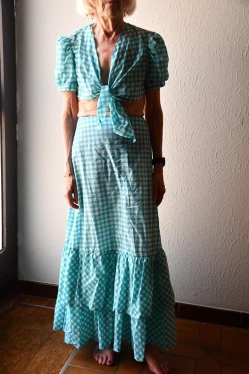 Vichy zigeunerlook ensmeble - M Van Delden - maat 38, Kleding | Dames, Rokken, Zo goed als nieuw, Maat 38/40 (M), Overige kleuren