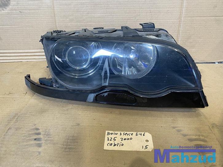 BMW 3 SERIE E46 xenon Koplamp rechts met sproeier rand ZWART, Auto-onderdelen, Verlichting, BMW, Gebruikt, Ophalen of Verzenden
