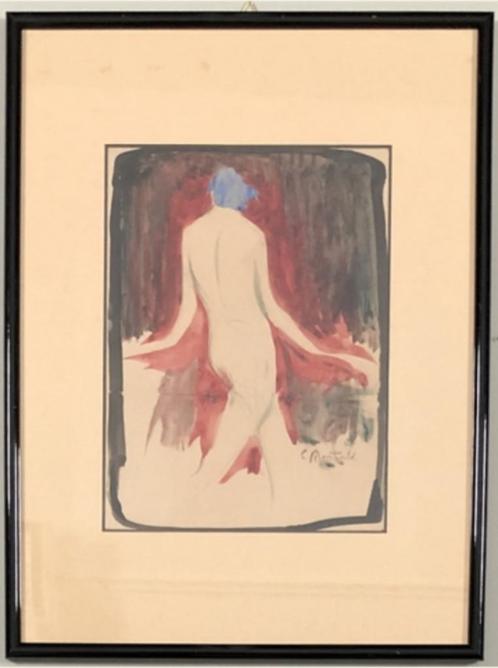 aquarelle signe constant montald, Antiek en Kunst, Kunst | Schilderijen | Klassiek, Ophalen of Verzenden