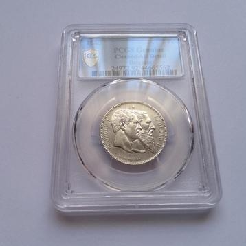 België 2 frank zilver Leopold II 1880 - PCGS graded  beschikbaar voor biedingen