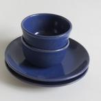 Hippe ontbijtset donkerblauw keramiek 2 personen, Ophalen of Verzenden, Keramiek