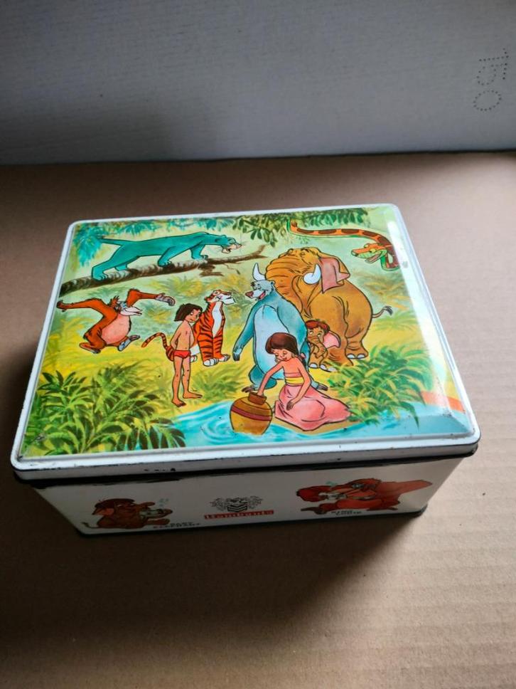 Blikken doos: Jungle Book , Rombouts Koffie ,1965, Verzamelen, Disney, Gebruikt, Overige typen, Leeuwenkoning of Jungle Boek, Verzenden