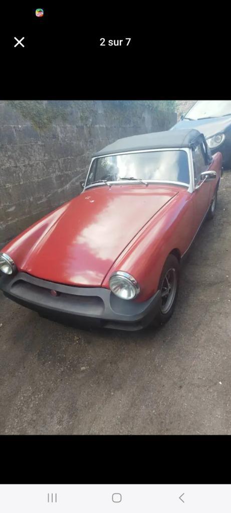 Mijn dwerg, Auto's, MG, Particulier, Midget, Benzine, Cabriolet, 2 deurs, Handgeschakeld, Rood, Zwart, Leder en Stof, Ophalen