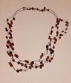 Schattige kleine ketting met stenen in bruine tinten, Ophalen of Verzenden, Gebruikt