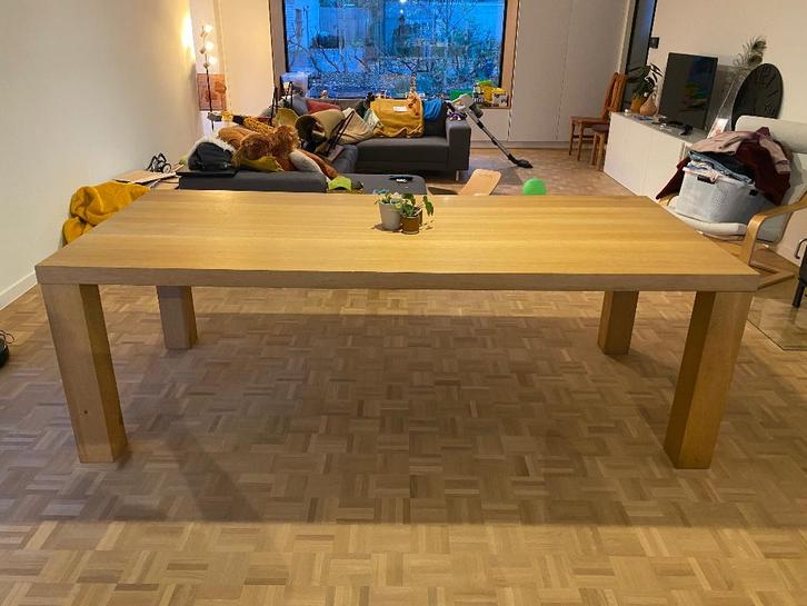 Massieve houten eettafel, Huis en Inrichting, Tafels | Eettafels, Gebruikt, 50 tot 100 cm, 200 cm of meer, Vijf personen of meer