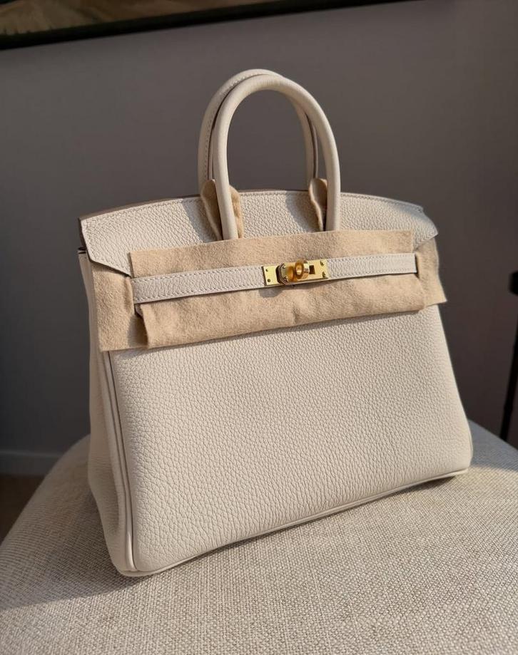 Birkin Hermes Beige Bruin Epsom Togo Leer Kalfleer, Handtassen en Accessoires, Tassen | Damestassen, Nieuw, Handtas, Beige, Verzenden