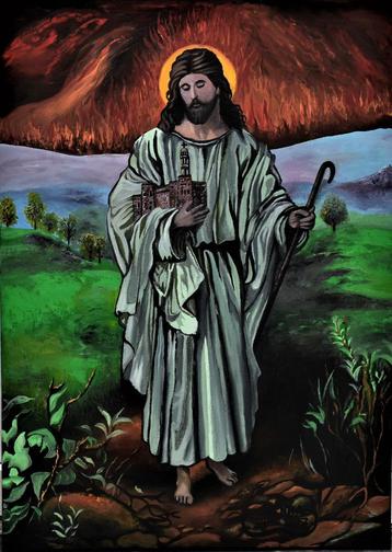 Schilderij van Jezus de Verlosser, door joky kamo €3.500,00 