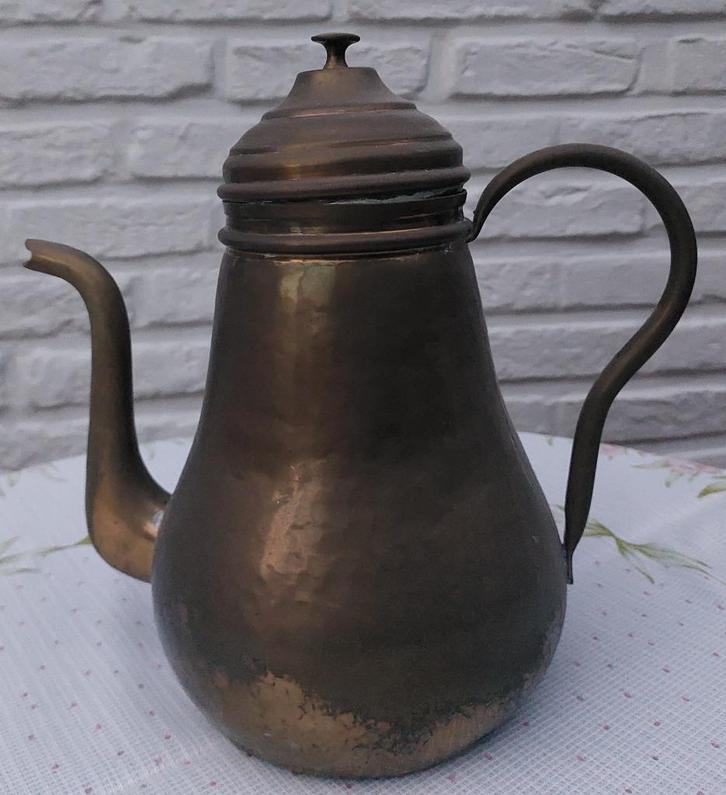 Vintage koperen koffiepot (Depondt - Borgloon), Antiek en Kunst, Antiek | Brons en Koper, Koper, Ophalen of Verzenden