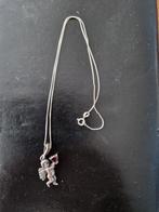 zilveren ketting met cherubijn in hanger, Ophalen of Verzenden, Zo goed als nieuw, Hart, Zilver