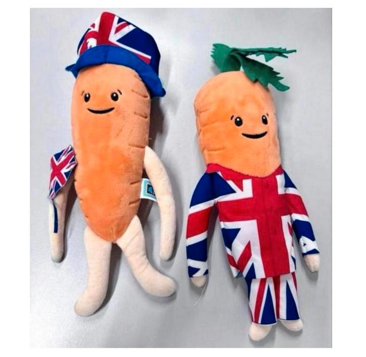 2 peluches anglaises Aldi Kevin The Carrot in kilt Carrot XL, Collections, Jouets, Neuf, Enlèvement ou Envoi