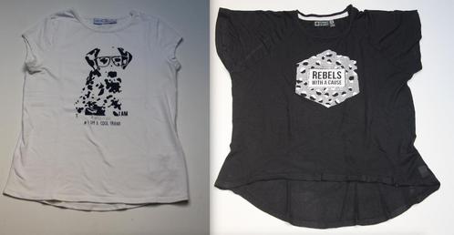 jbc wit + tumble and dry zwart 2 shirtjes maat 10-11-12 jaar, Kinderen en Baby's, Kinderkleding | Maat 140, Gebruikt, Meisje, Shirt of Longsleeve