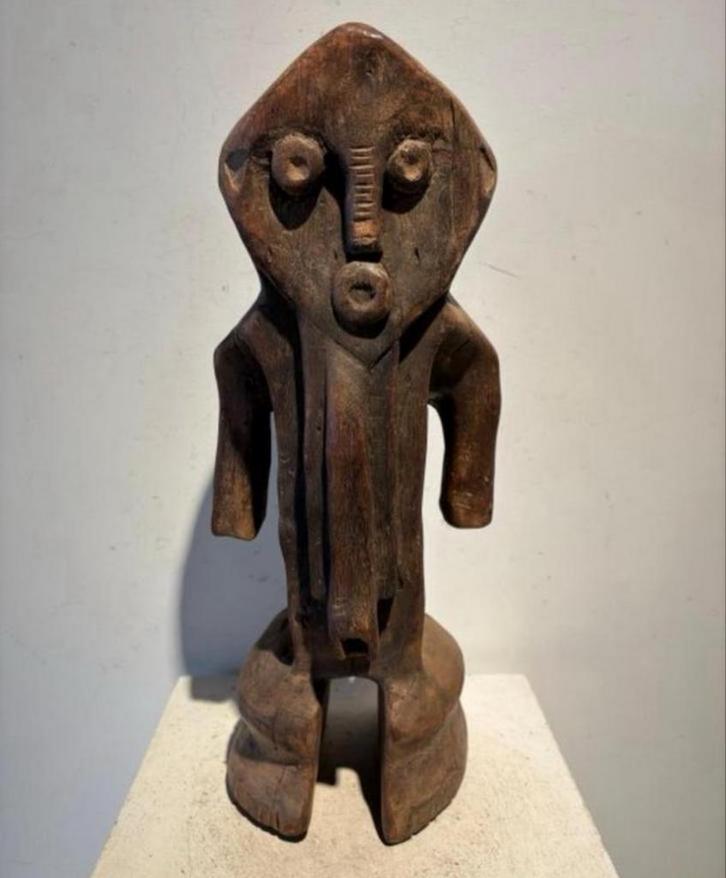 Antiek Beeld Hout-Figuur Legaal Congo 1940-50 + Certificaat, Antiek en Kunst, Kunst | Niet-Westerse kunst, Ophalen of Verzenden