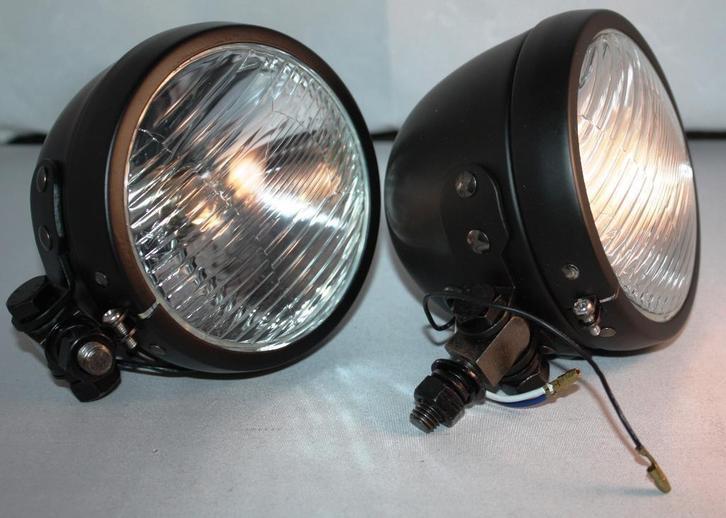 Spotlights Zwart - 120 mm | USA-Stijl | 12V 35/35W | Per Paa, Motoren, Accessoires | Overige, Nieuw, Ophalen of Verzenden